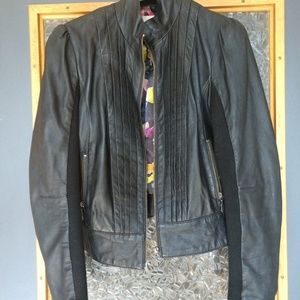 Ted Baker Black Leather Moto Jacket RN95229